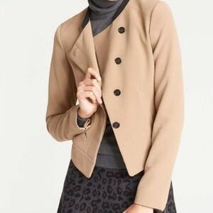 Ann Taylor Camel Blazer with Black Trim